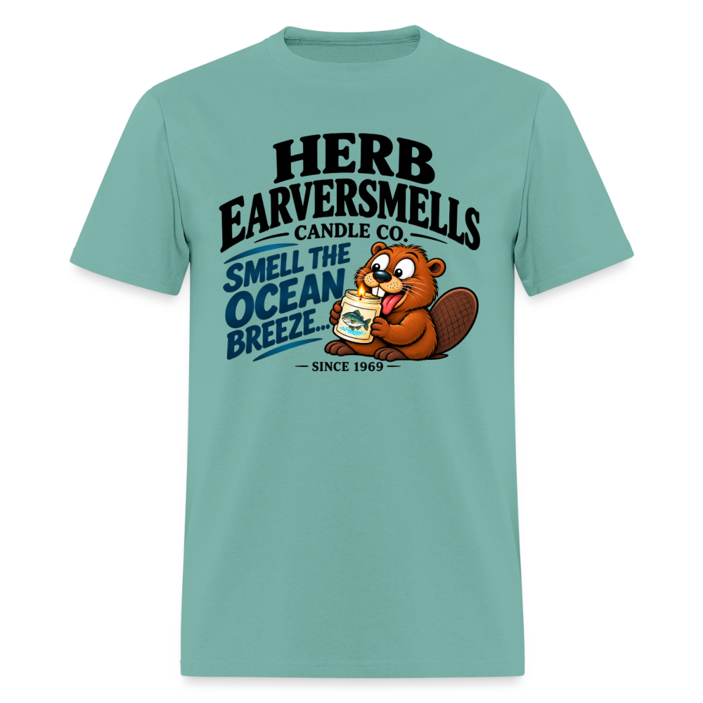 Herb Earversmells Candle Co. – Funny Adult Humor T-Shirt - aquatic