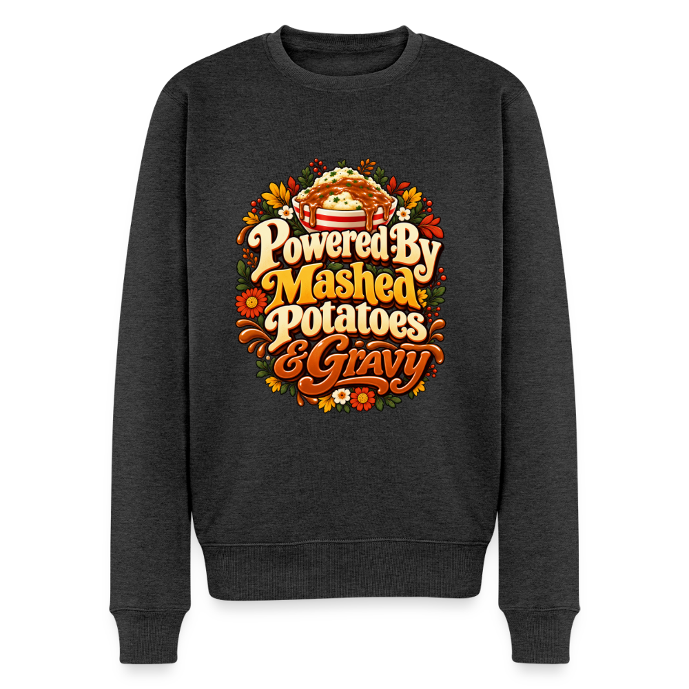 Powered by Mashed Potatoes & Gravy – Fall Floral Men’s Premium Sweatshirt - heather anthracite