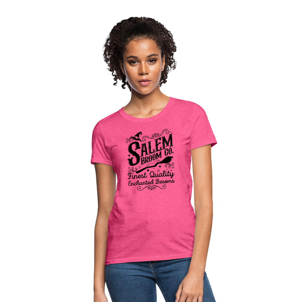Salem Broom Co. Finest Quality Enchanted Besoms Women's T-Shirt (Halloween) - heather pink