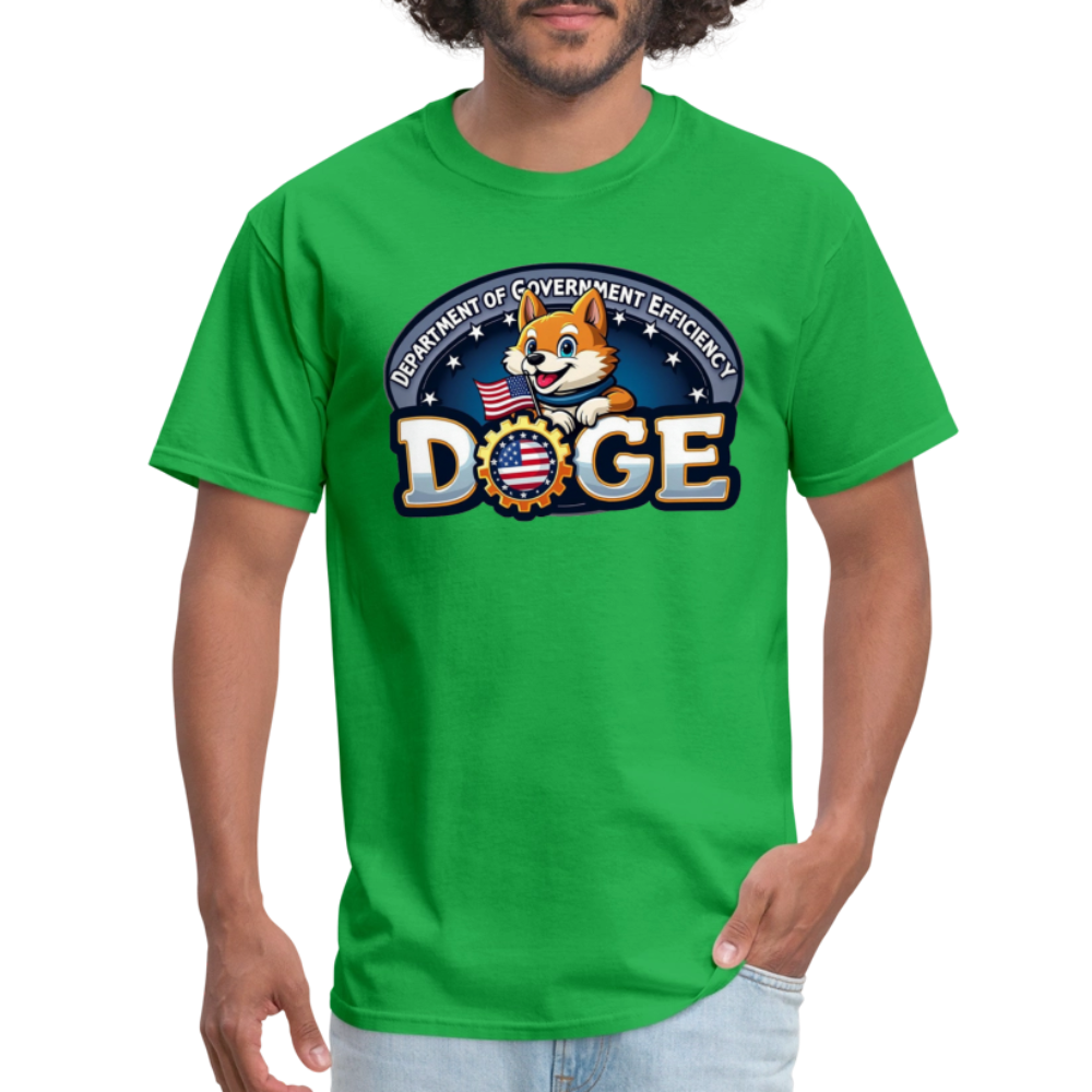 DOGE Logo (Dept of Government Efficiency) T-Shirt - bright green