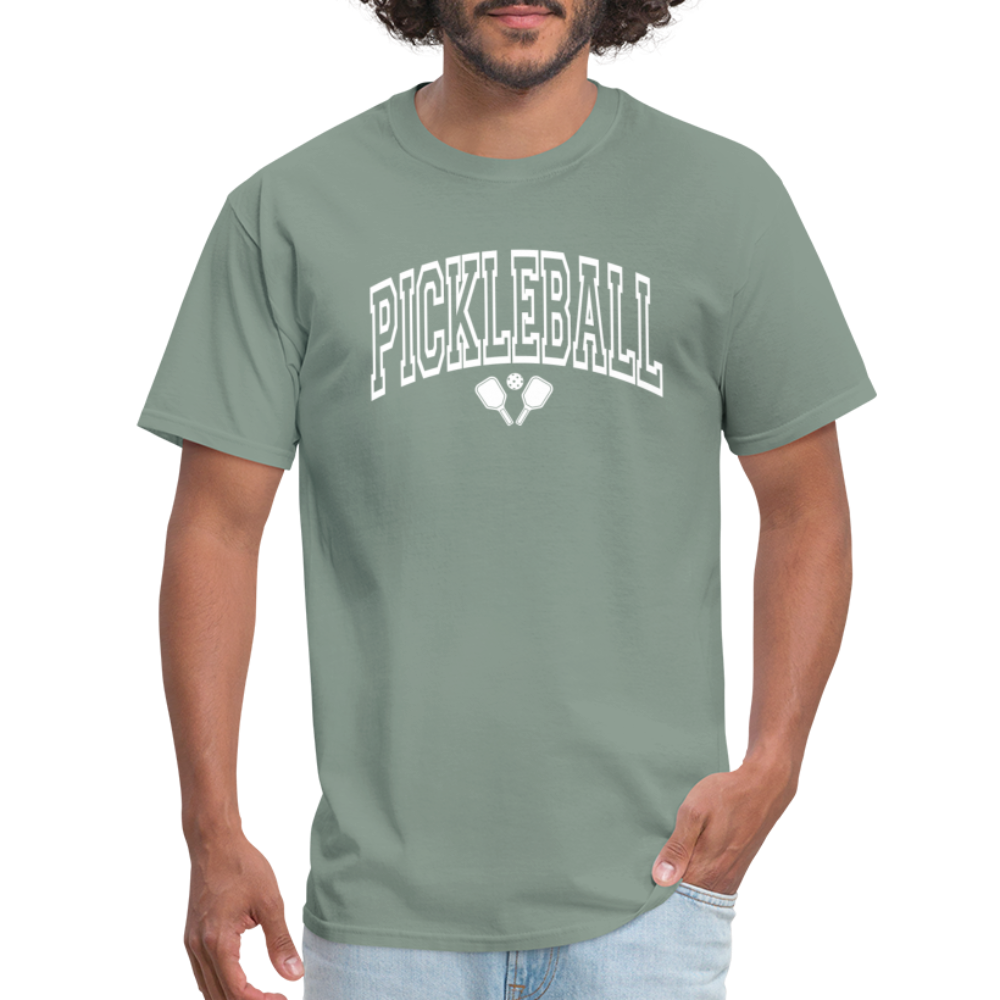 Pickleball T-Shirt (White Arch Letters) - sage