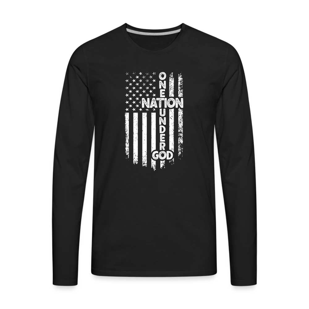 One Nation Under God Men's Premium Long Sleeve T-Shirt - black