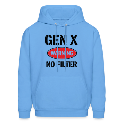 GEN-X Warning No Filter Hoodie - carolina blue