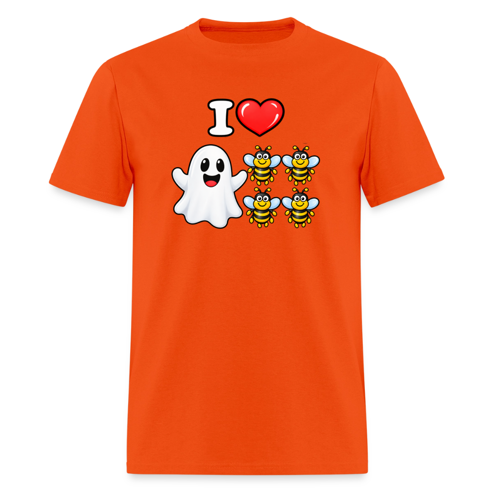 I Heart Boo Bees T-Shirt – Funny Halloween Adult Humor - orange