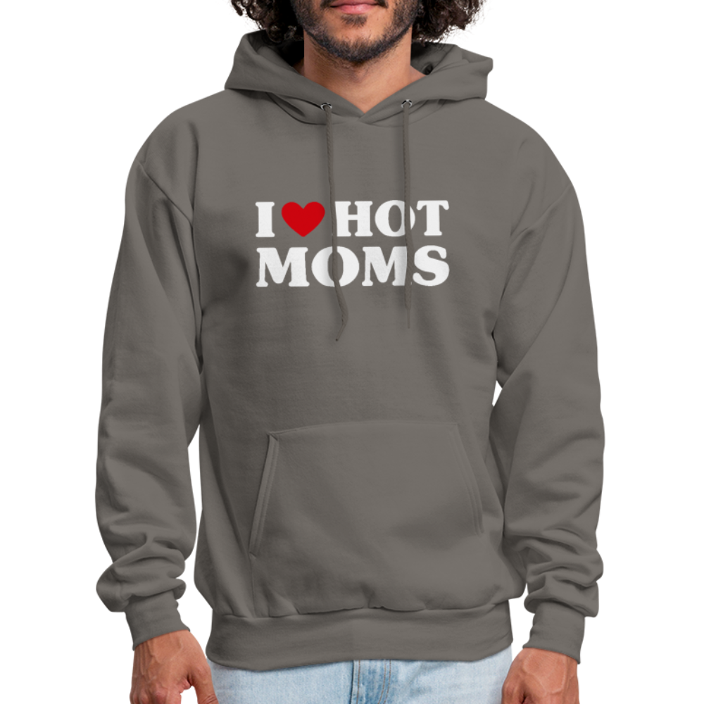 I Heart Hot Moms (Funny I Love Hot Moms) Hoodie - asphalt gray