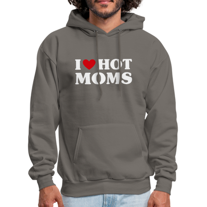 I Heart Hot Moms (Funny I Love Hot Moms) Hoodie - asphalt gray