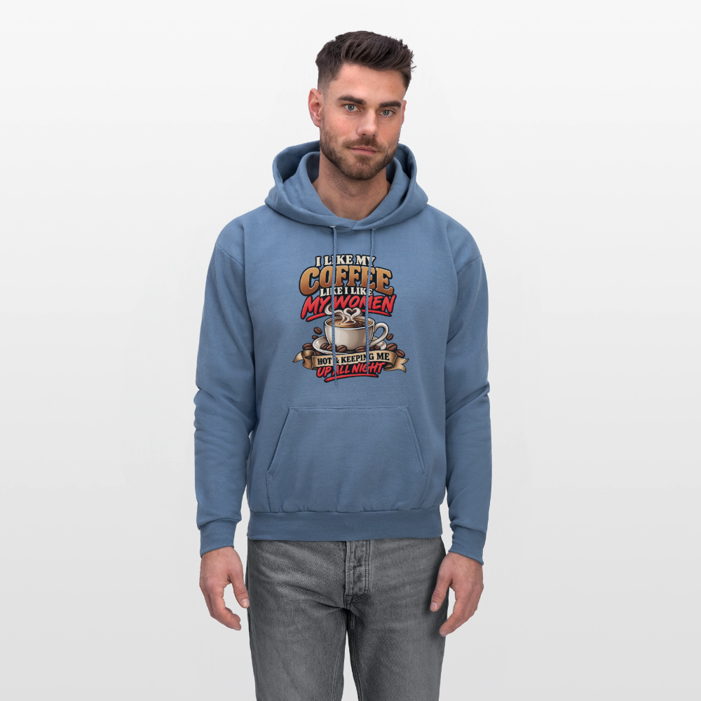 I Like My Coffee Like I Like My Women Funny Hoodie Color: Asphalt Gray