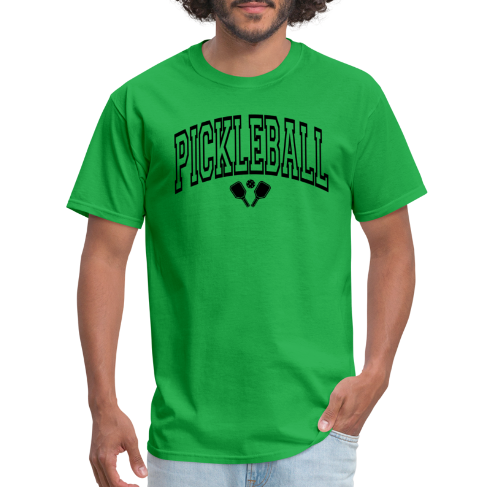 Pickleball T-Shirt (Black Arch Letters) - bright green