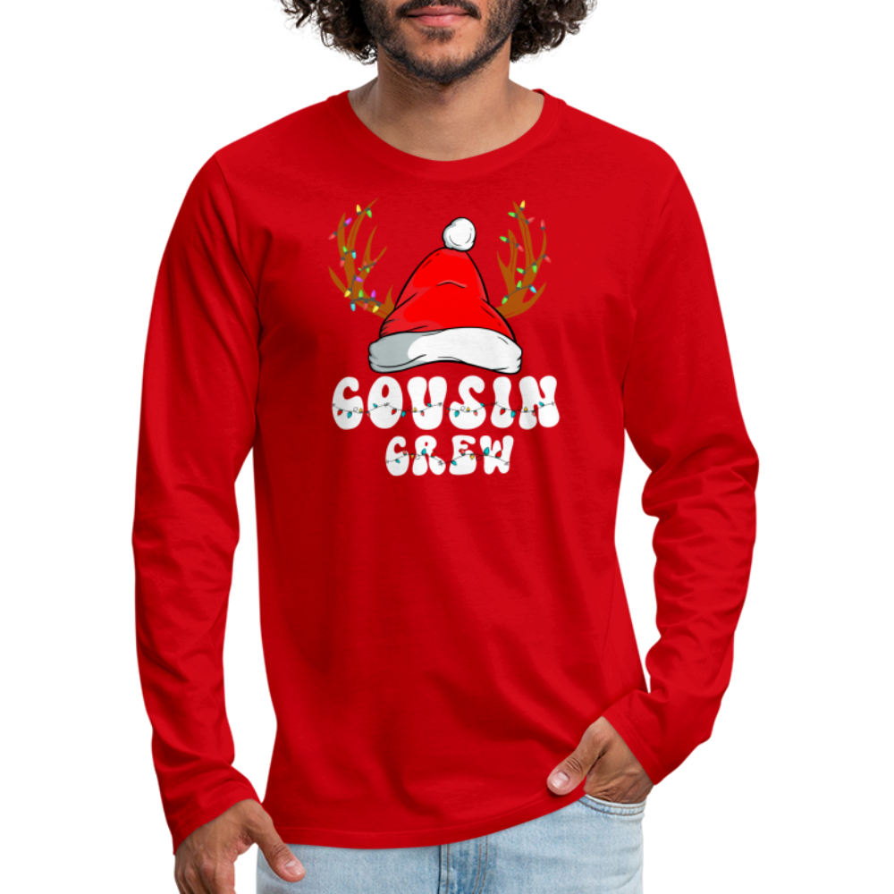 Cousin Crew Christmas Men's Premium Long Sleeve T-Shirt - red