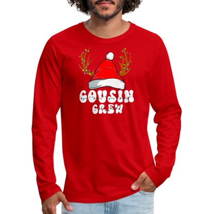 Cousin Crew Christmas Men's Premium Long Sleeve T-Shirt - red