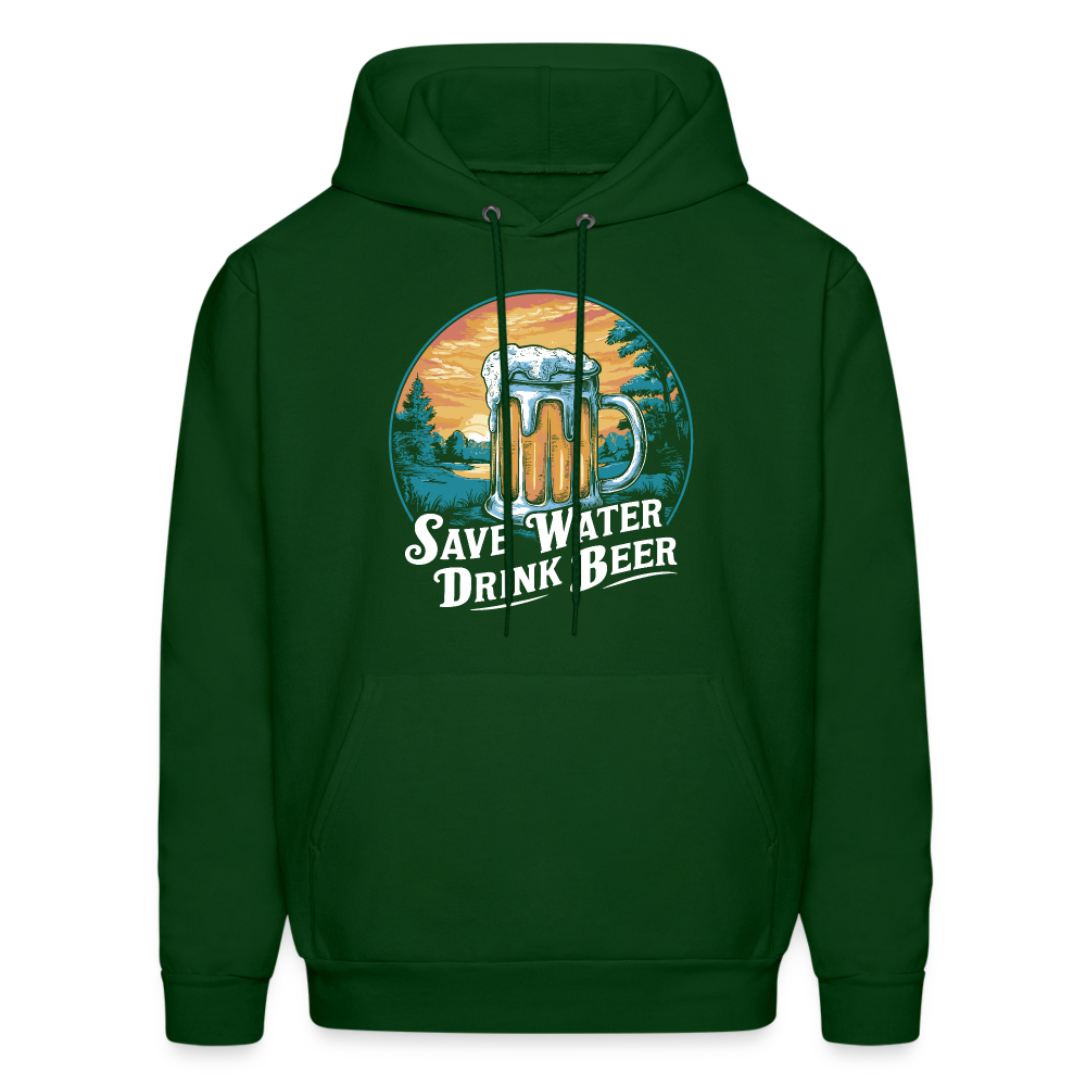 Save Water Drink Beer (Funny Drinking) Hoodie - forest green