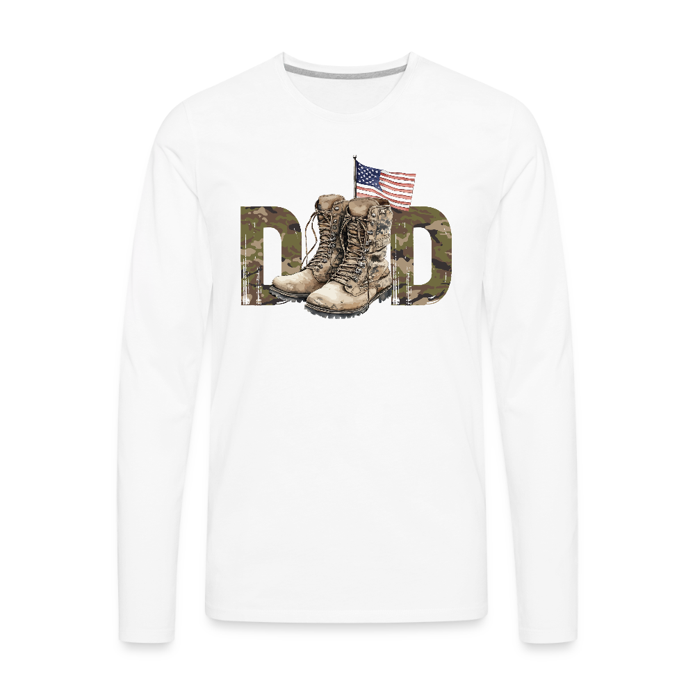 Military Dad Men's Premium Long Sleeve T-Shirt - white
