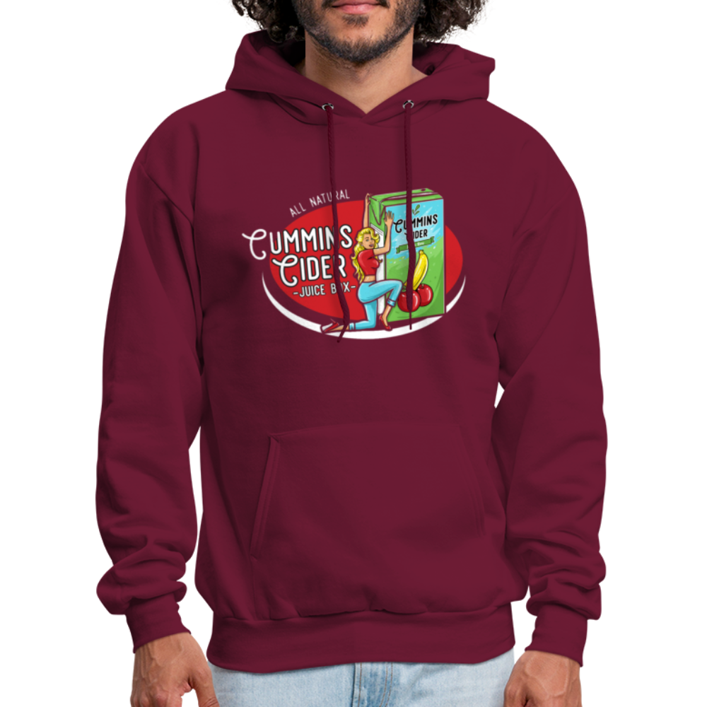 Cummins Cider Juice Box (Adult Sexual Humor) Hoodie - burgundy