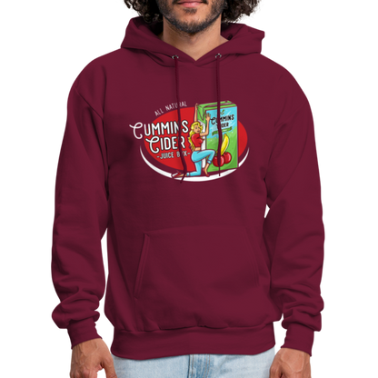 Cummins Cider Juice Box (Adult Sexual Humor) Hoodie - burgundy