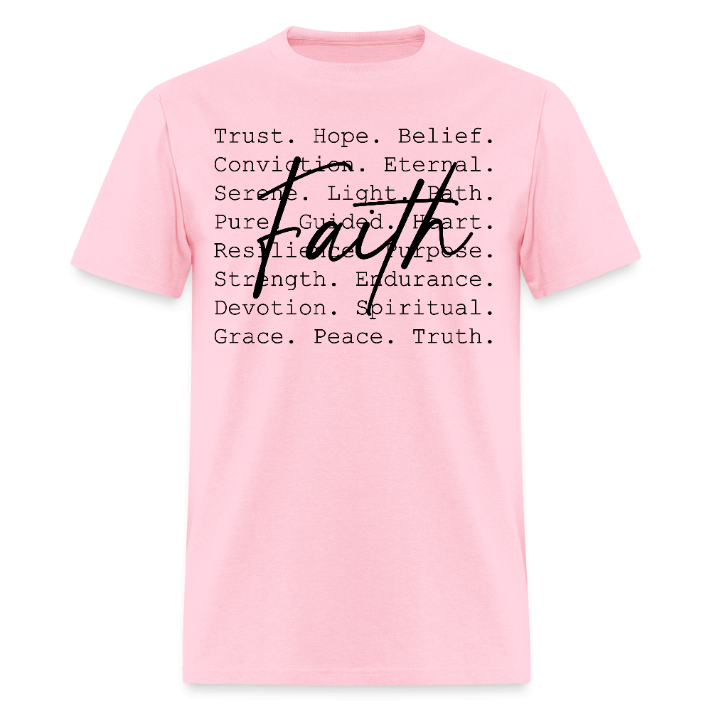 Faith Word Art Inspirational T-Shirt - pink