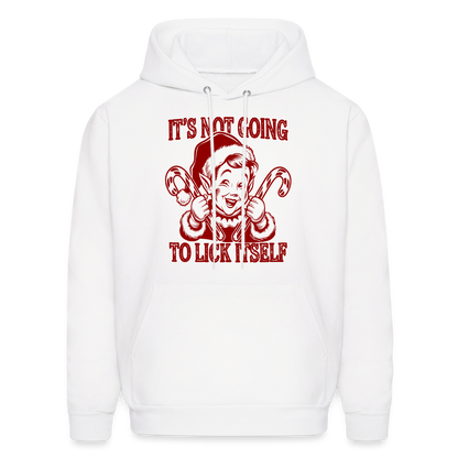 It's Not Going To Lick Itself (Naughty Christmas Elf) Hoodie - white