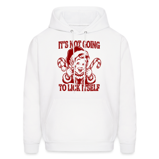 It's Not Going To Lick Itself (Naughty Christmas Elf) Hoodie - white