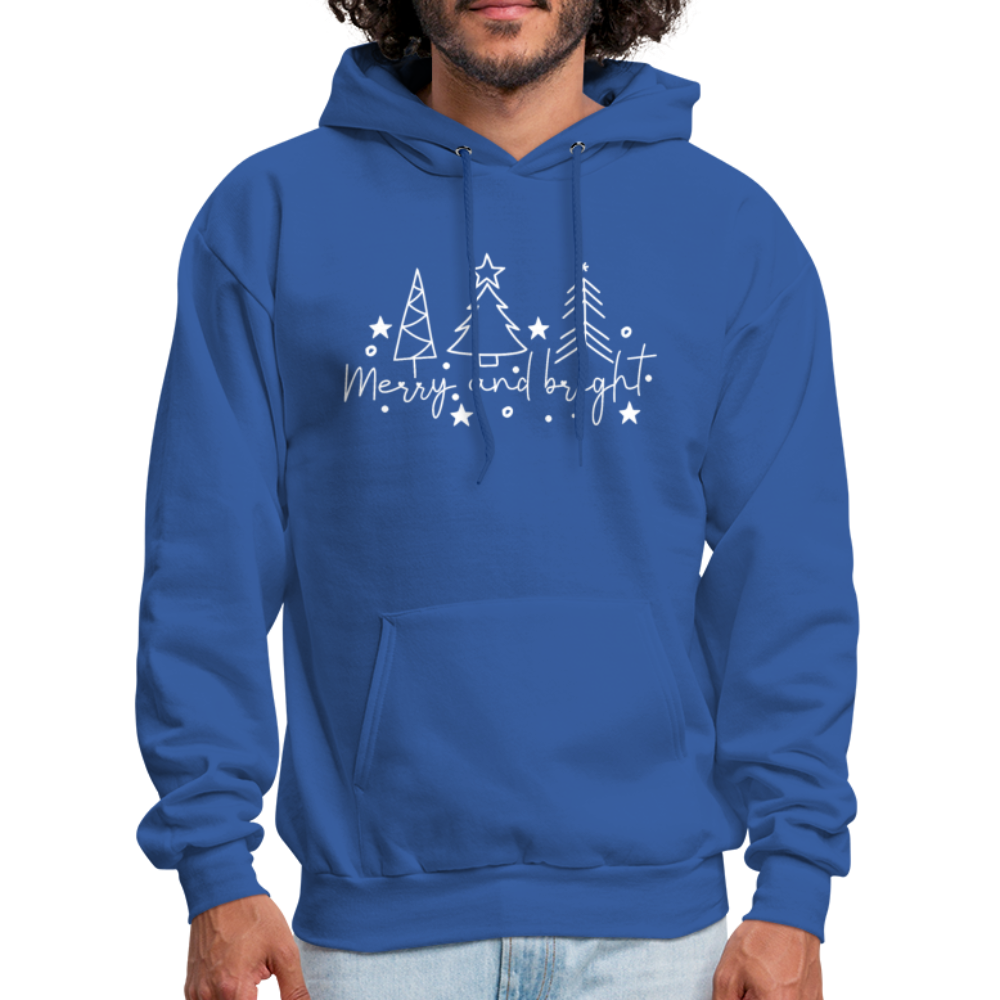 Merry and Bright (Christmas) Hoodie - royal blue