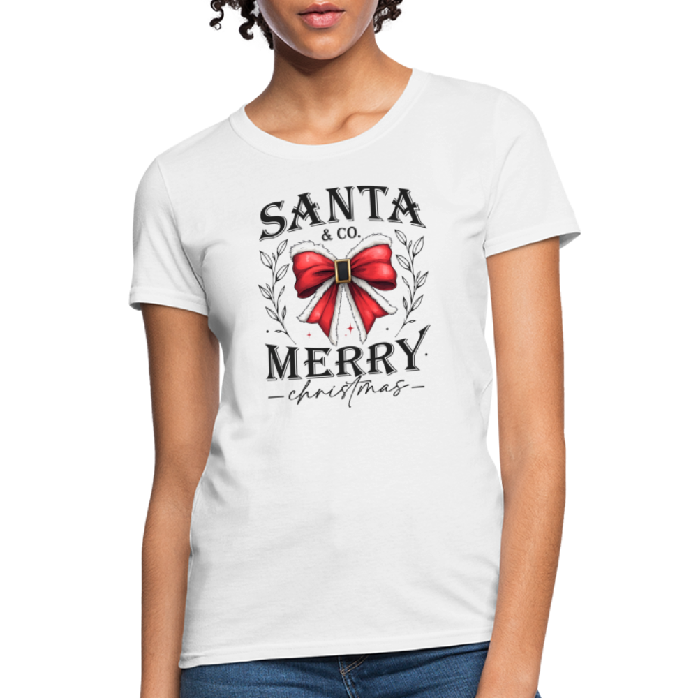 Merry Christmas Santa & Co Women's Contoured T-Shirt - white