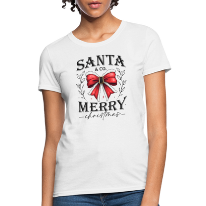 Merry Christmas Santa & Co Women's Contoured T-Shirt - white