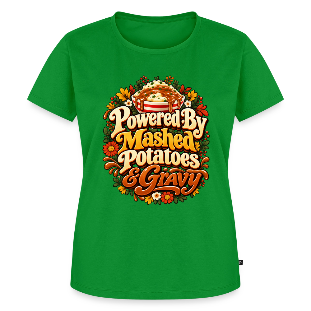 Powered by Mashed Potatoes & Gravy – Fall Floral Women’s Premium T-Shirt - green
