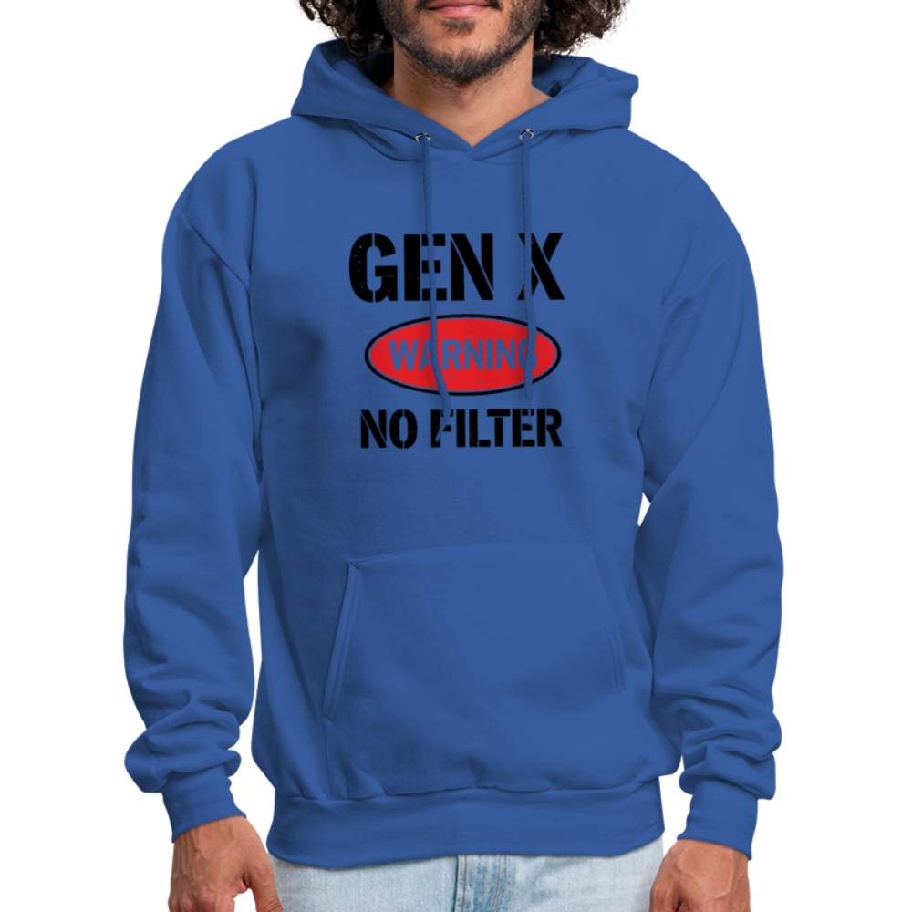 GEN-X Warning No Filter Hoodie - royal blue