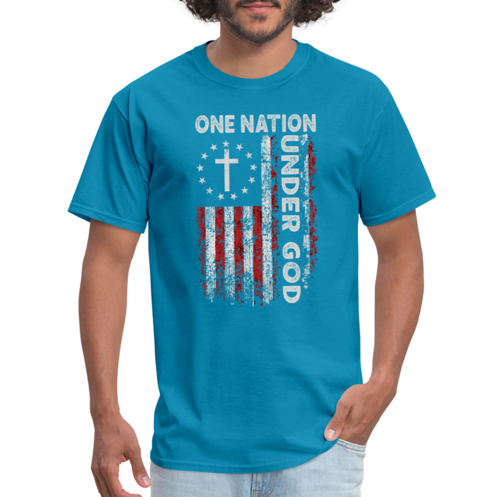 One Nation Under God T-Shirt - turquoise