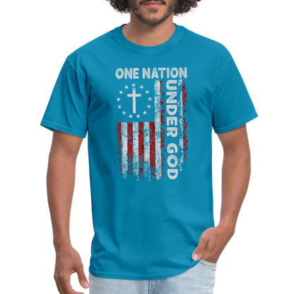 One Nation Under God T-Shirt - turquoise