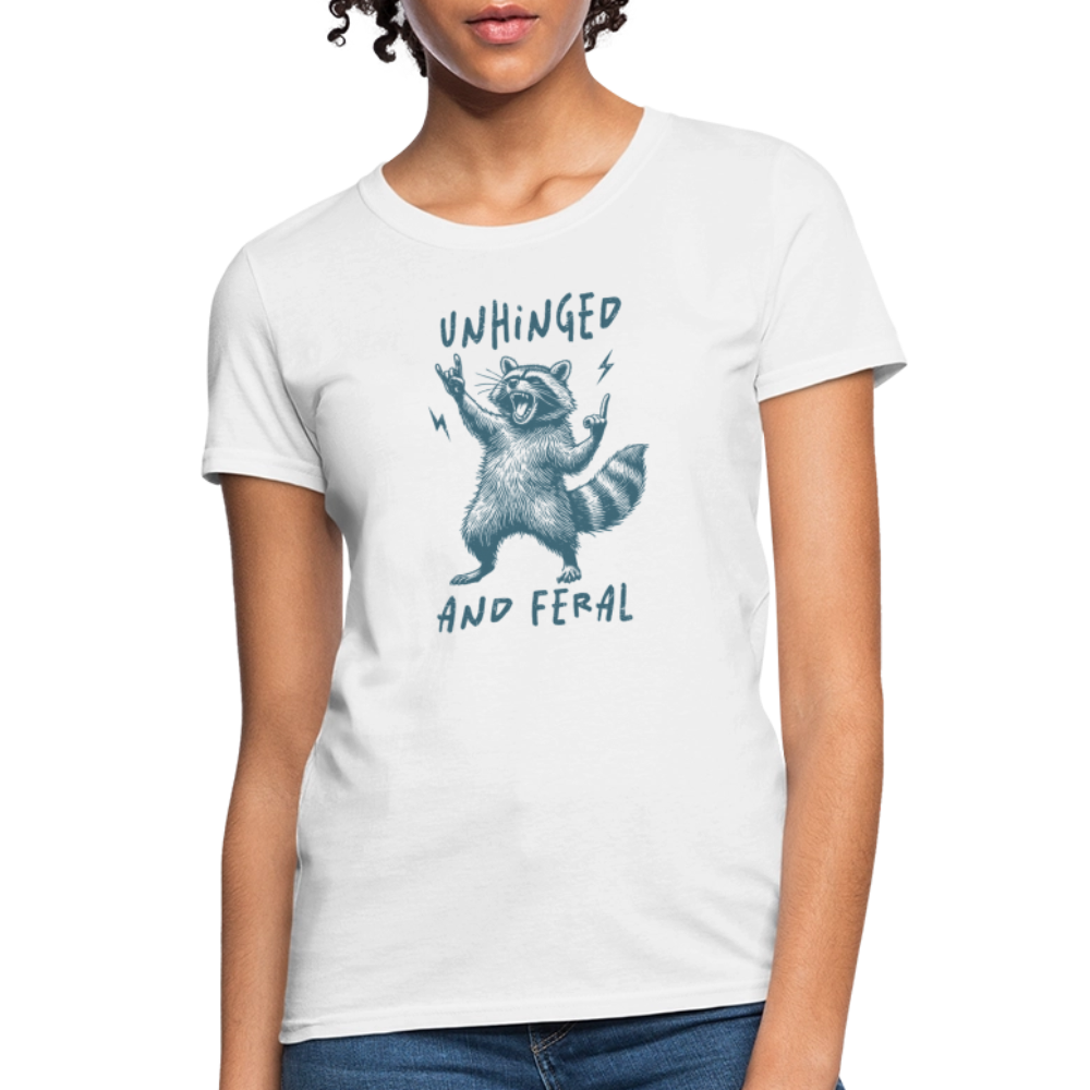 Unhinged and Feral Women's Contoured T-Shirt Color: heather gray