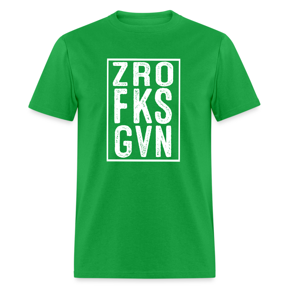 ZRO FKS GVN (Zero Fucks Given) T-Shirt - bright green