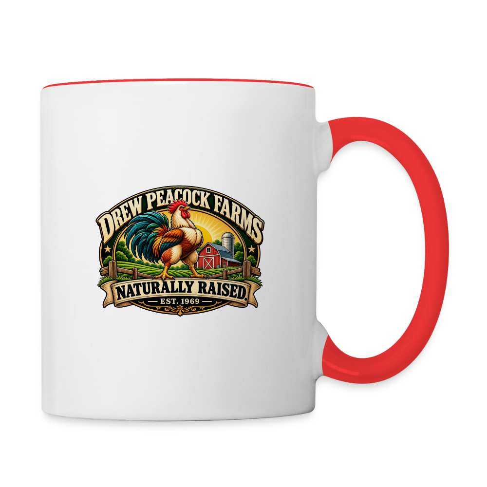 Drew Peacock Farms Mug - white/red