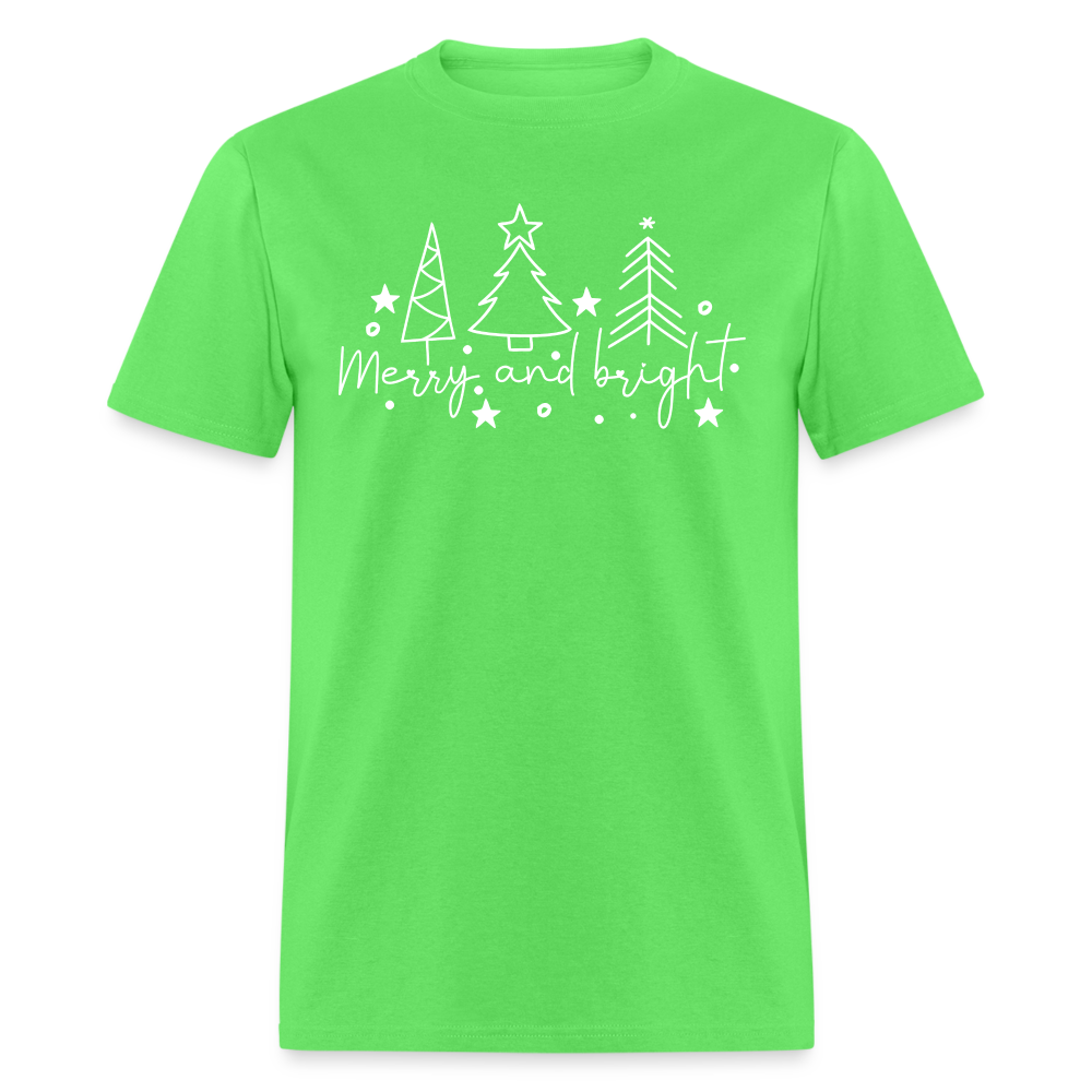 Merry and Bright (Christmas) T-Shirt - kiwi