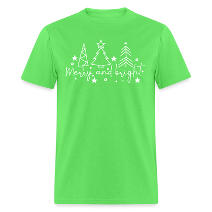 Merry and Bright (Christmas) T-Shirt - kiwi