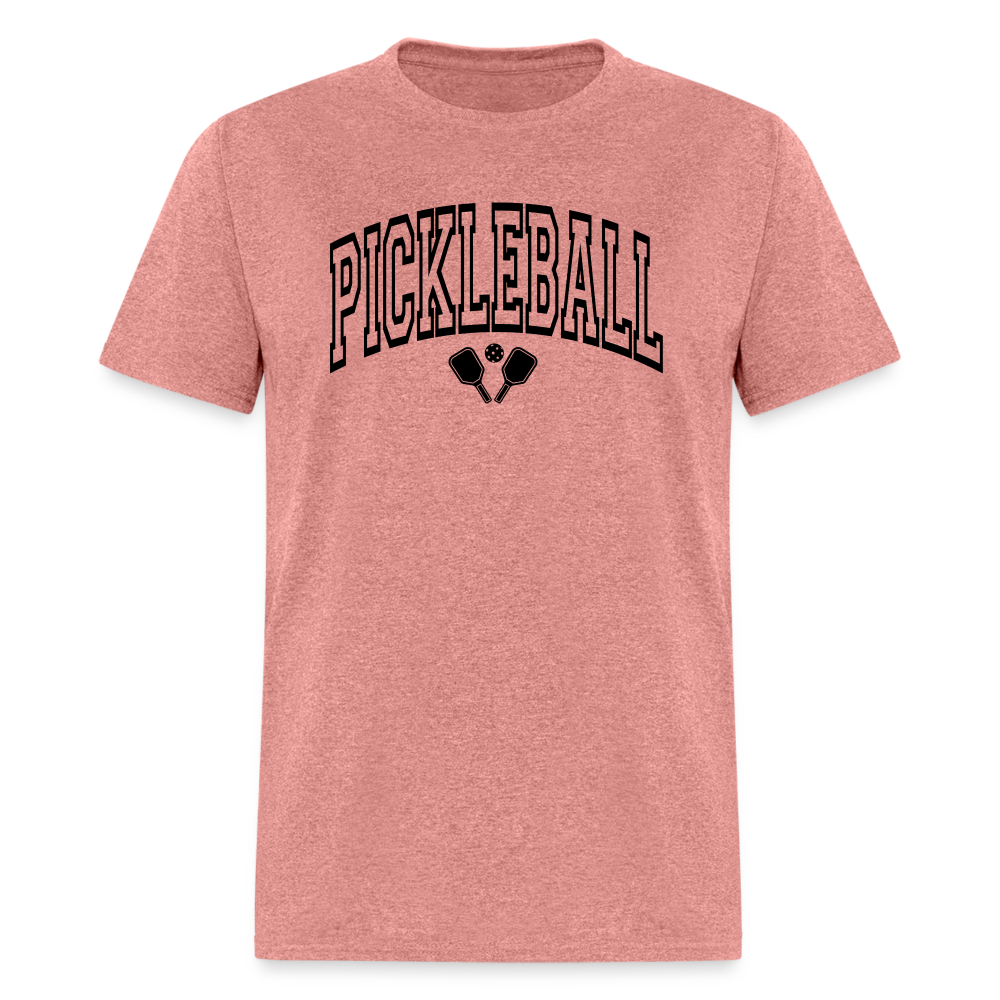 Pickleball T-Shirt (Black Arch Letters) - heather mauve