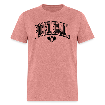 Pickleball T-Shirt (Black Arch Letters) - heather mauve