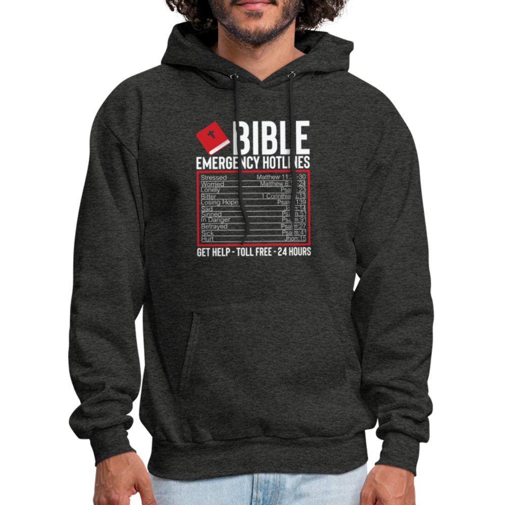 Bible Emergency Hotline (Scriptures) Hoodie - charcoal grey