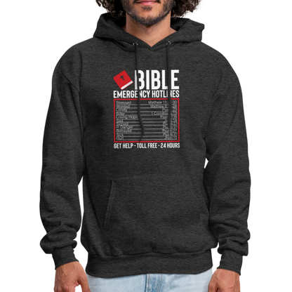 Bible Emergency Hotline (Scriptures) Hoodie - charcoal grey