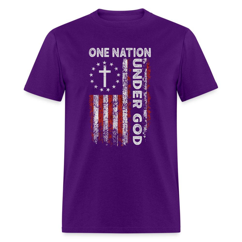 One Nation Under God T-Shirt - purple