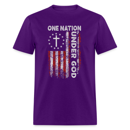 One Nation Under God T-Shirt - purple