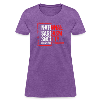 National Sarcasm Society Women's Contoured T-Shirt - purple heather