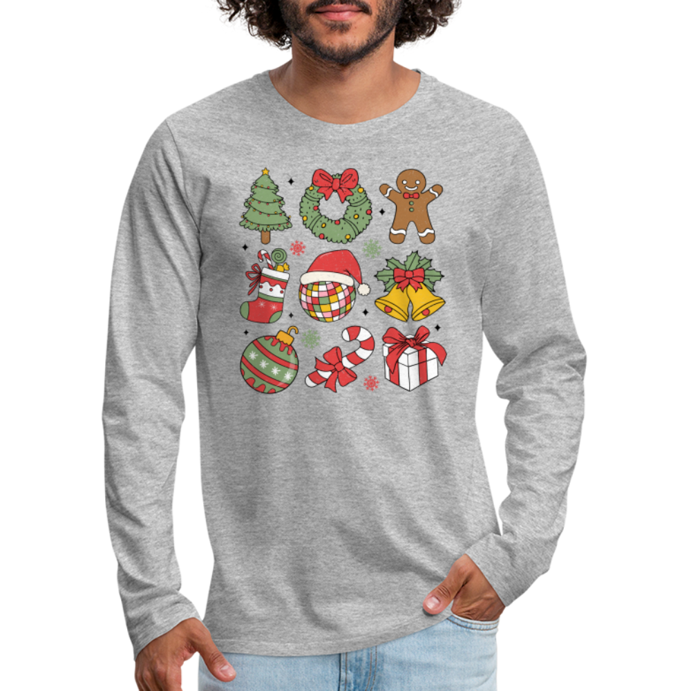 Christmas Holiday Season Men's Premium Long Sleeve T-Shirt - heather gray