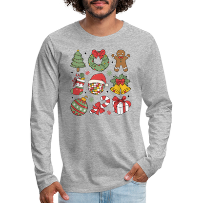 Christmas Holiday Season Men's Premium Long Sleeve T-Shirt - heather gray