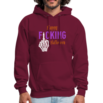 Happy F*cking Halloween Hoodie - burgundy