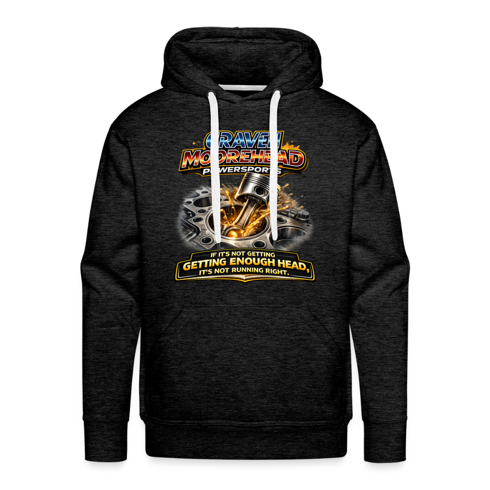 Craven Moorehead Powersports Funny Adult Humor Premium Hoodie Color: Charcoal Grey