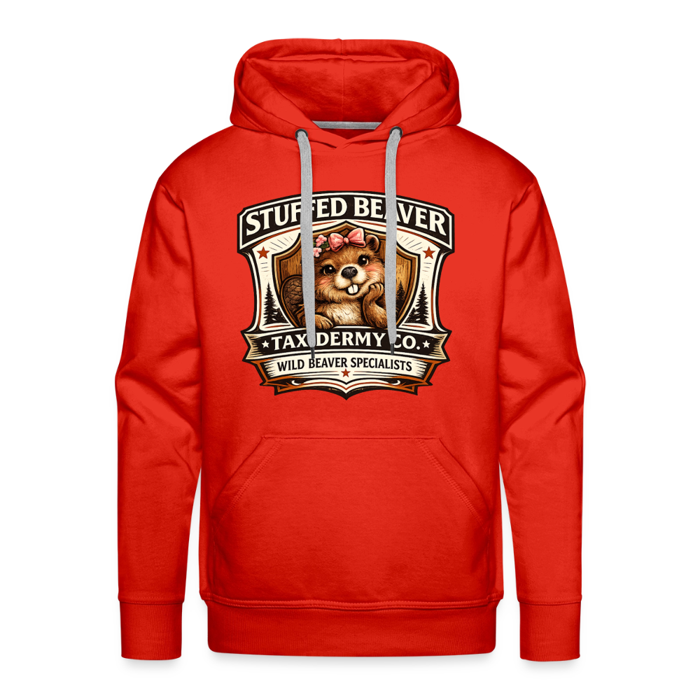 Stuffed Beaver Taxidermy Funny Adult Hoodie Color: Red