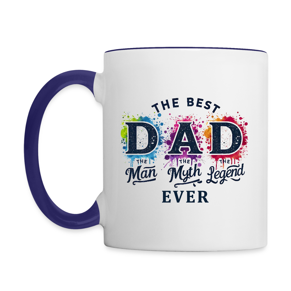 Best Dad Ever Coffee Mug for Fathers - white/cobalt blue