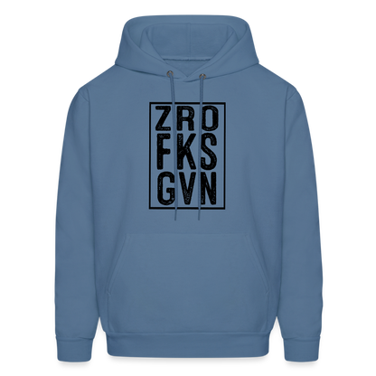 Zero Fucks Given (ZRO FKS GVN) Hoodie - denim blue