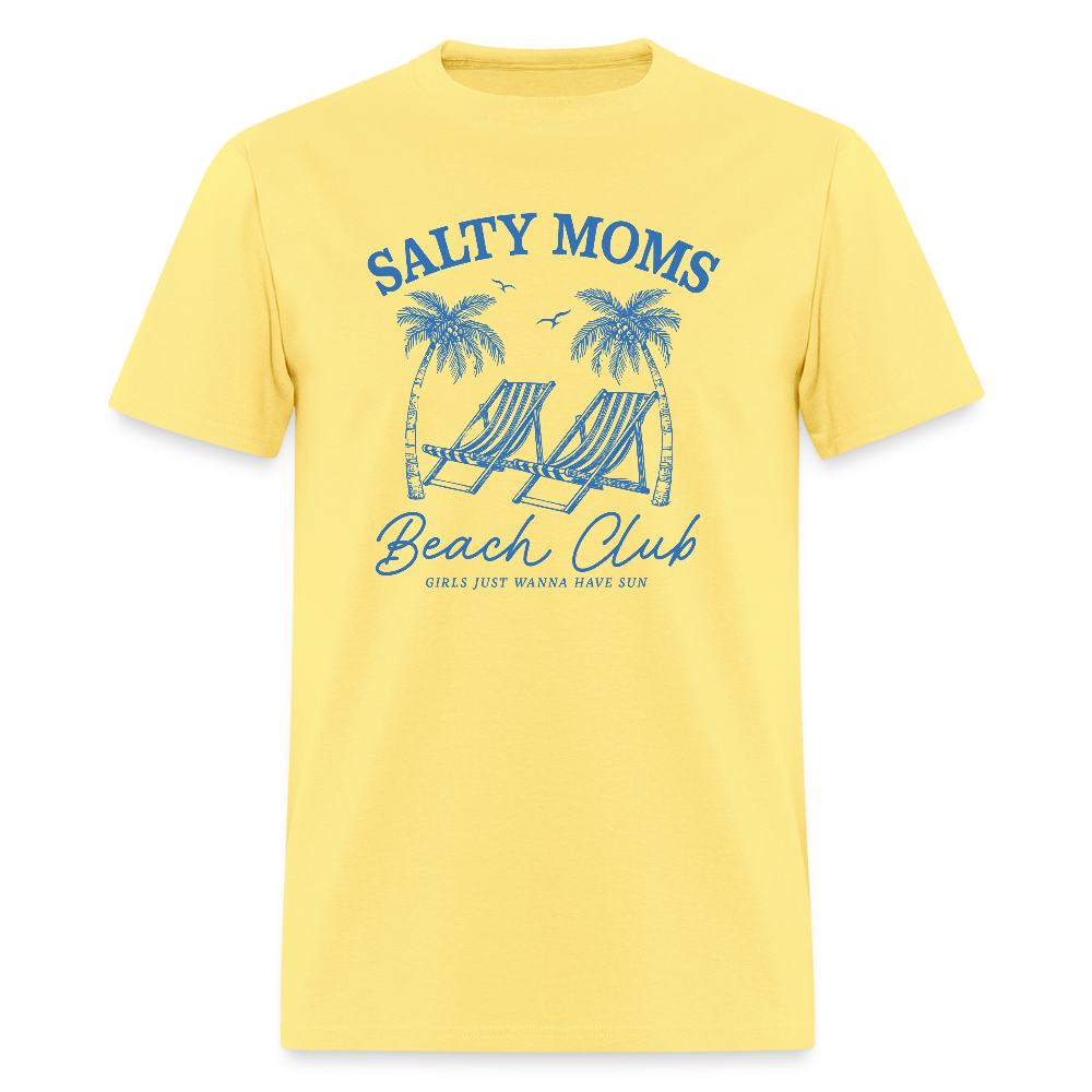Salty Moms Beach Club T-Shirt Color: cornsilk