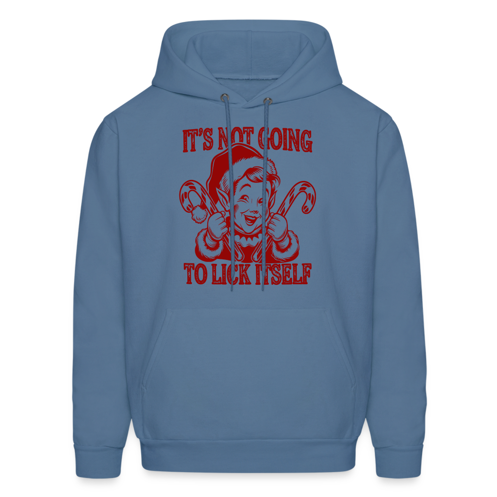 It's Not Going To Lick Itself (Naughty Christmas Elf) Hoodie - denim blue