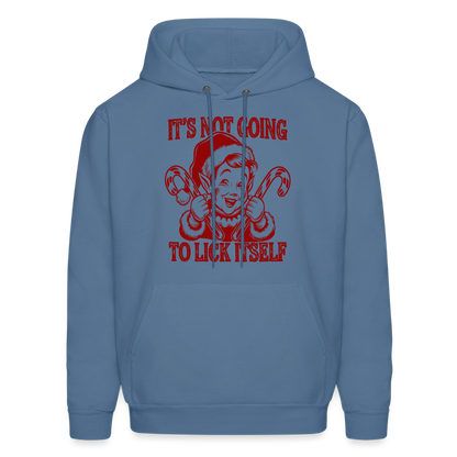 It's Not Going To Lick Itself (Naughty Christmas Elf) Hoodie - denim blue